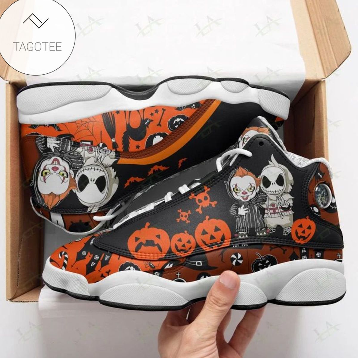 Halloween Jack Pennywise Pumpkin Sneakers Air Jordan 13 Shoes Halloween Jack Pennywise Pumpkin Sneakers Air Jordan 13 Shoes