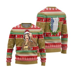 Hange Zoe Attack on Titan Anime Ugly Christmas Sweater Xmas Gift