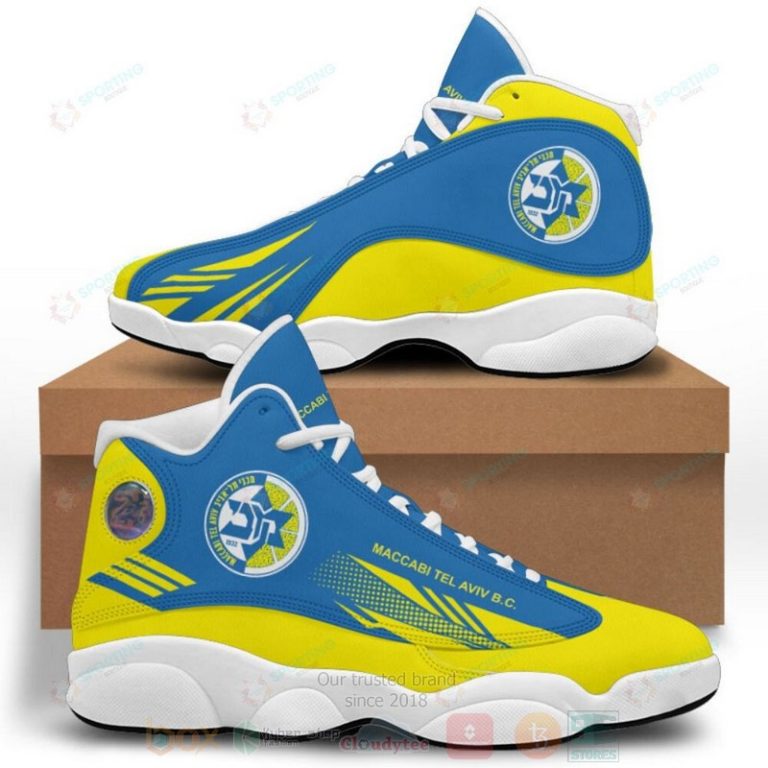 Hapoel-Haifa-B.C-Blue-Yellow-Air-Jordan-13-Shoes-1