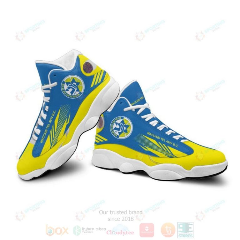 Hapoel-Haifa-B.C-Blue-Yellow-Air-Jordan-13-Shoes-2