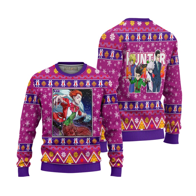 Hisoka Morow Anime Ugly Christmas Sweater Hunter x Hunter Xmas Gift Hisoka Morow Anime Ugly Christmas Sweater Hunter x Hunter Xmas Gift