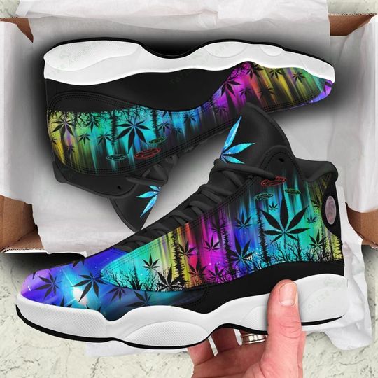 Hologram Weed Leaf Alien All Over Printed Air Jordan 13 Sneakers Hologram Weed Leaf Alien All Over Printed Air Jordan 13 Sneakers