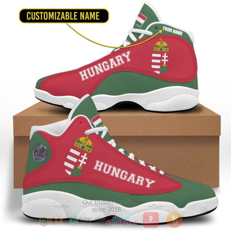 Hungary-Personalized-Red-Green-Air-Jordan-13-Shoes-1