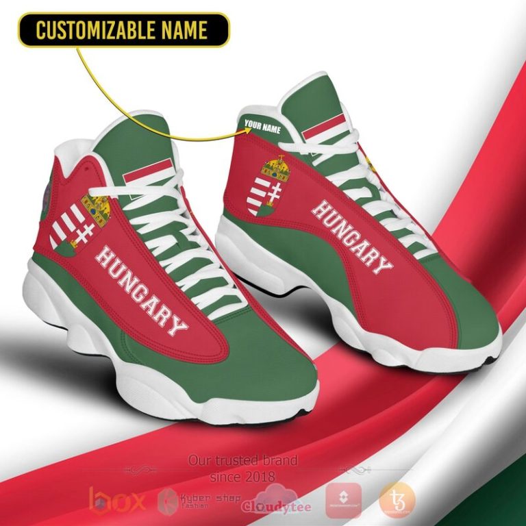 Hungary-Personalized-Red-Green-Air-Jordan-13-Shoes-3