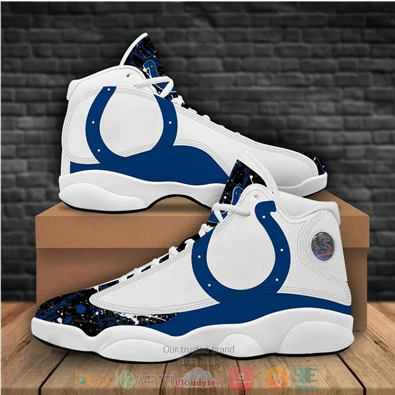 Indianapolis Colts Football Nfl Logo Air Jordan 13 Shoes Indianapolis Colts Football Nfl Logo Air Jordan 13 Shoes