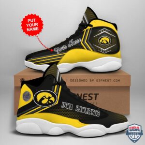 Iowa Hawkeyes Air Jordan 13 Custom Name Personalized Shoes