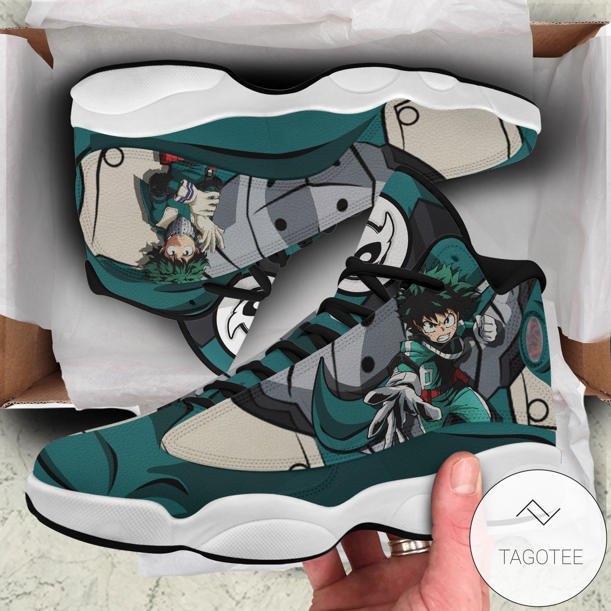 Izuku Midoriya Deku Sneakers Custom Anime My Hero Academia Air Jordan 13 Shoes Izuku Midoriya Deku Sneakers Custom Anime My Hero Academia Air Jordan 13 Shoes