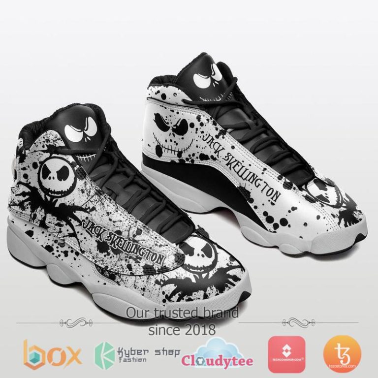 Jack-Skellington-Air-Jordan-13-Black-White-Sneaker-Shoes-1
