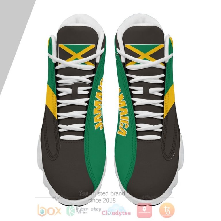 Jamaica-Personalized-Black-Yellow-Air-Jordan-13-Shoes-1
