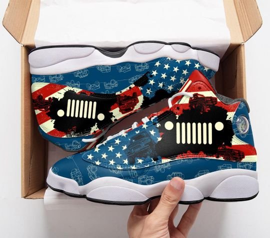 Jeep American Flag All Over Printed Air Jordan 13 Sneakers Jeep American Flag All Over Printed Air Jordan 13 Sneakers