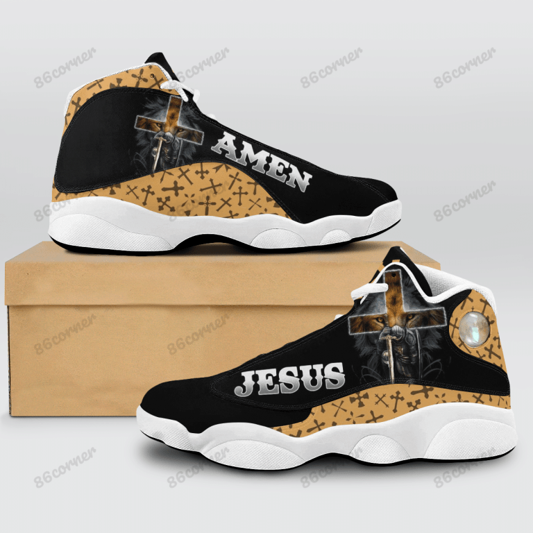 Jesus-Cross-Amen-Lion-Warrior-Air-Jordan-13-Shoes-1