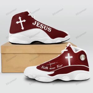 Jesus Cross Faith Over Fear Air Jordan 13 Shoes 2