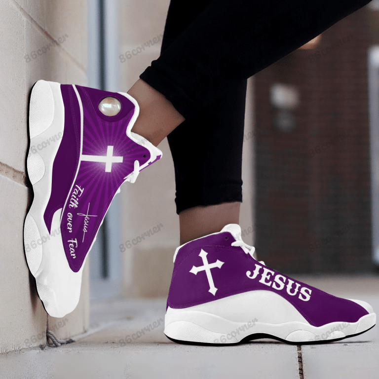 Jesus-Cross-Faith-Over-Fear-Purple-Air-Jordan-13-Shoes-4