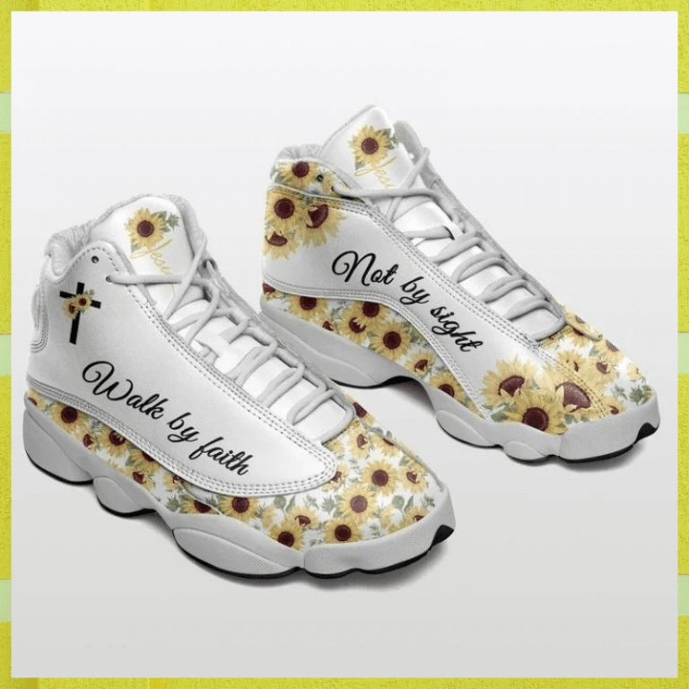 Jesus-Cross-Sunflower-Walk-By-Faith-Not-By-Sight-Air-Jordan-13-Shoes-2