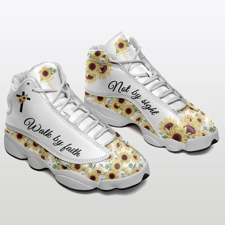 Jesus-Cross-Sunflower-Walk-By-Faith-Not-By-Sight-Air-Jordan-13-Shoes-3