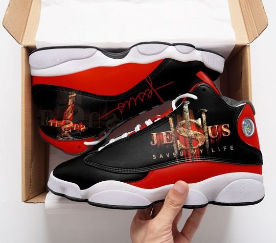 Jesus Saved My Life All Over Printed Air Jordan 13 Sneakers Jesus Saved My Life All Over Printed Air Jordan 13 Sneakers
