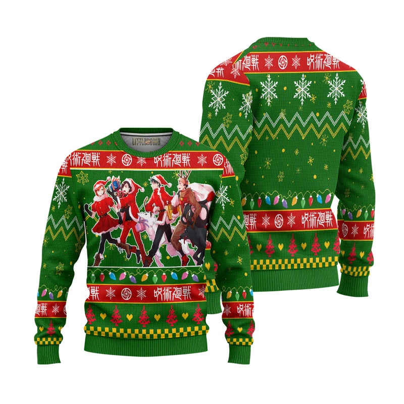 Jujutsu Kaisen Ugly Christmas Sweater Custom Anime Characters Xmas Gift Jujutsu Kaisen Ugly Christmas Sweater Custom Anime Characters Xmas Gift