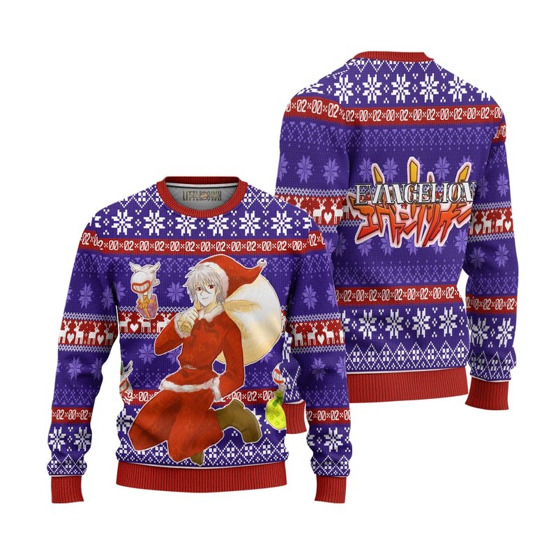 Kaworu Nagisa Anime Ugly Christmas Sweater Custom Neon Genesis Evangelion Xmas Gift Kaworu Nagisa Anime Ugly Christmas Sweater Custom Neon Genesis Evangelion Xmas Gift