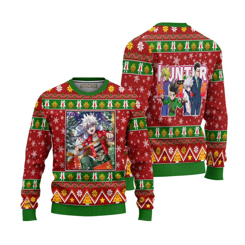 Killua Zoldyck Anime Ugly Christmas Sweater Hunter x Hunter Xmas Gift Killua Zoldyck Anime Ugly Christmas Sweater Hunter x Hunter Xmas Gift