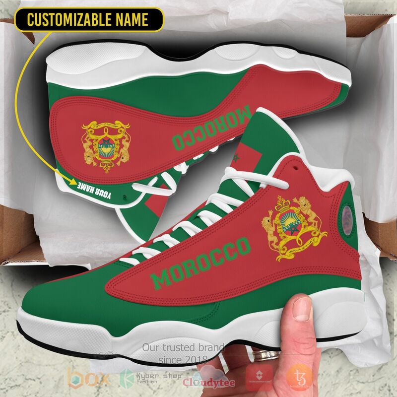 Kingdom Of Morocco Personalized Air Jordan 13 Shoes Kingdom Of Morocco Personalized Air Jordan 13 Shoes