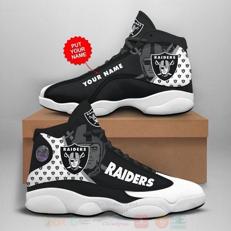 Las Vegas Raiders Custom Name Air Jordan 13 Shoes Las Vegas Raiders Custom Name Air Jordan 13 Shoes