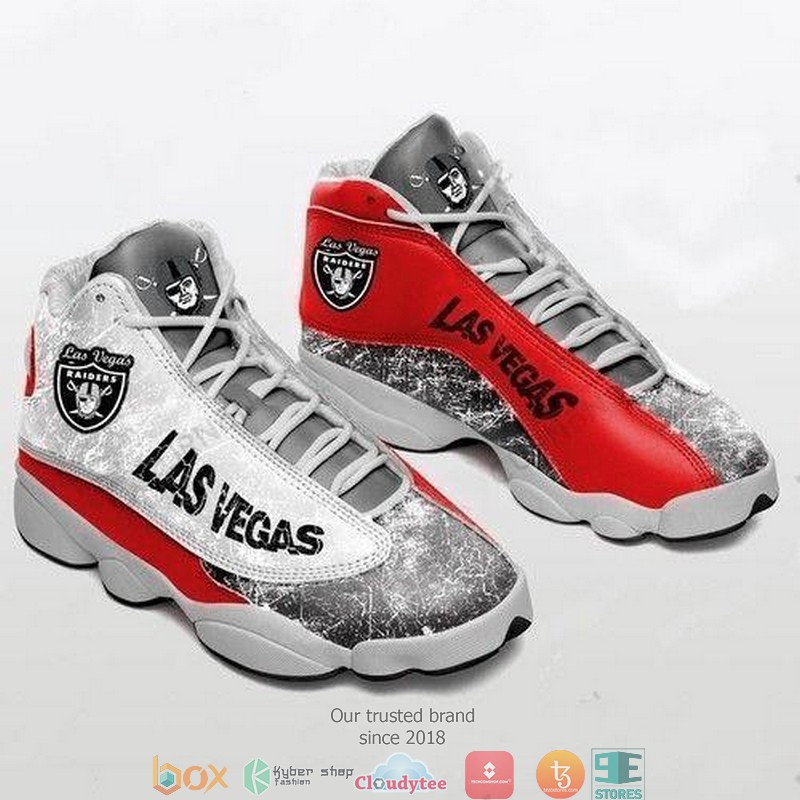 Las Vegas Raiders Football Nfl Big Logo Teams Football Air Jordan 13 Sneaker Shoes Las Vegas Raiders Football Nfl Big Logo Teams Football Air Jordan 13 Sneaker Shoes