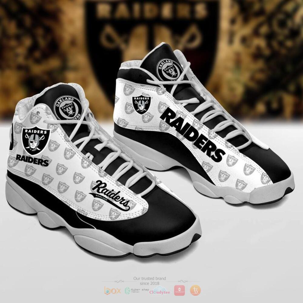 Las Vegas Raiders Nfl White Black Air Jordan 13 Shoes Las Vegas Raiders Nfl White Black Air Jordan 13 Shoes