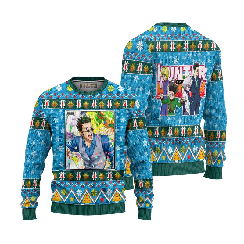 Leorio Paradinight Anime Ugly Christmas Sweater Hunter x Hunter Xmas Gift Leorio Paradinight Anime Ugly Christmas Sweater Hunter x Hunter Xmas Gift