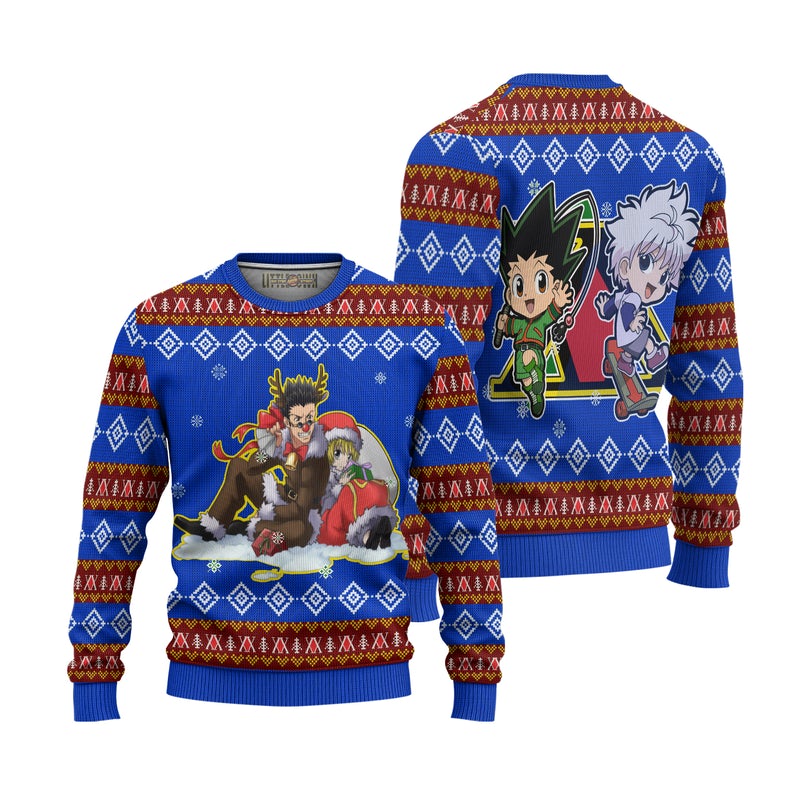 Leorio x Kurapika Anime Ugly Christmas Sweater Hunter x Hunter Xmas Gift Leorio x Kurapika Anime Ugly Christmas Sweater Hunter x Hunter Xmas Gift