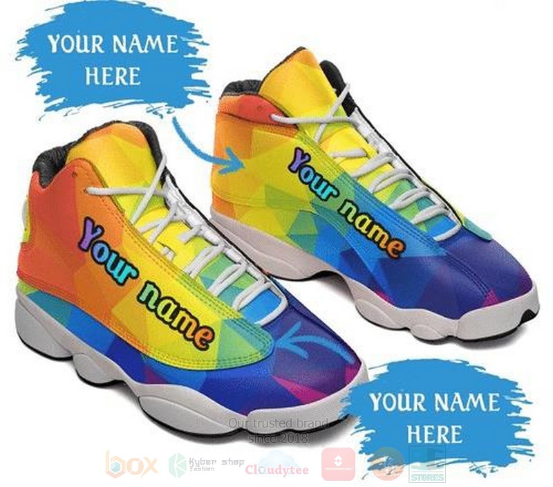 Lgbt Color Pattern Custom Name Air Jordan 13 Shoes Lgbt Color Pattern Custom Name Air Jordan 13 Shoes