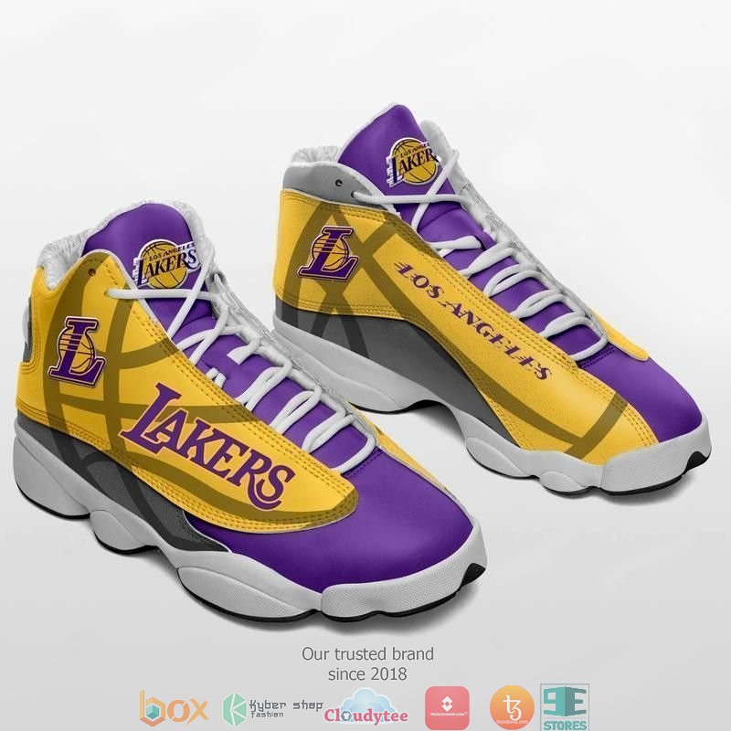 Los Angeles Lakers Nba Football Teams Air Jordan 13 Sneaker Shoes Los Angeles Lakers Nba Football Teams Air Jordan 13 Sneaker Shoes