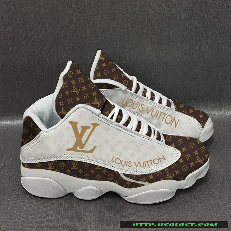 Louis Vuitton White And Brown Air Jordan 13 Shoes Louis Vuitton White And Brown Air Jordan 13 Shoes