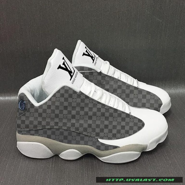 Louis-Vuitton-White-Grey-Air-Jordan-13-Shoes-2