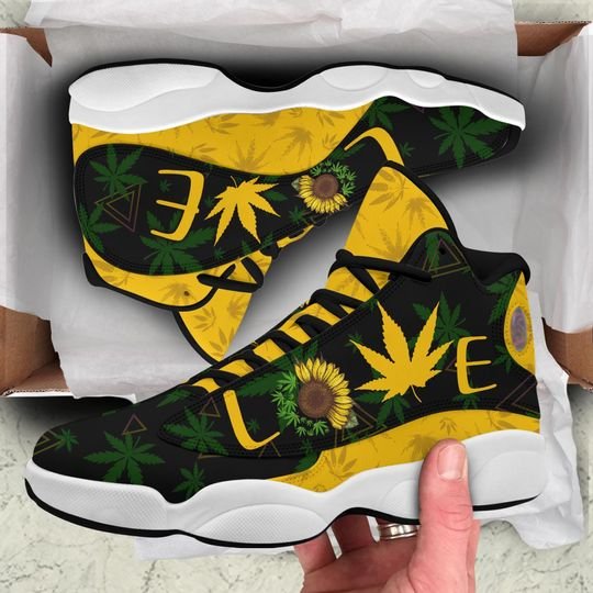 Love 420 Sunflower All Over Print Air Jordan 13 Sneakers Love 420 Sunflower All Over Print Air Jordan 13 Sneakers
