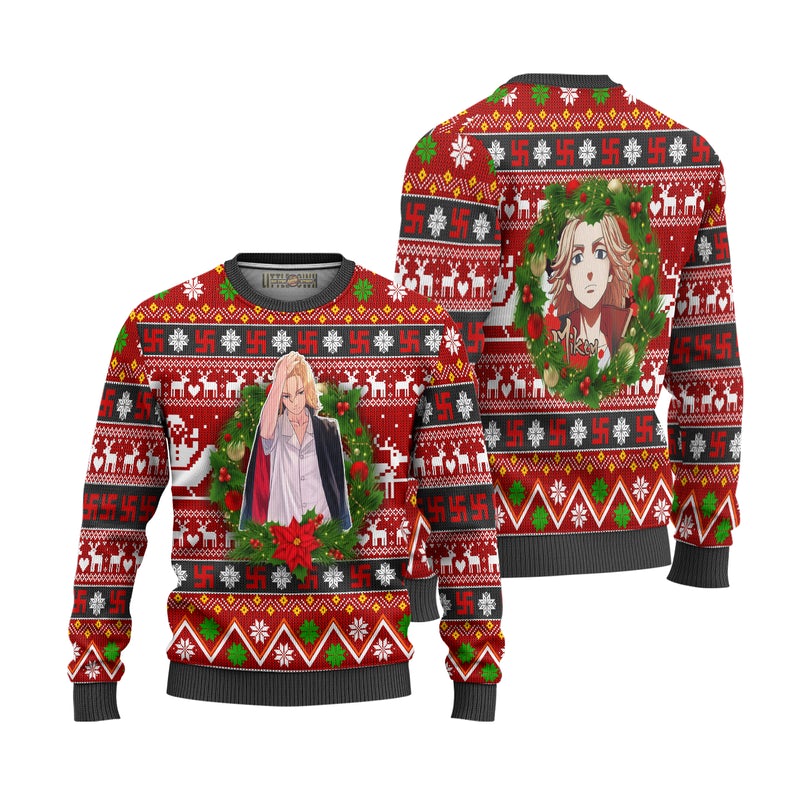 Manjiro Sano Anime Ugly Christmas Sweater Custom Tokyo Revengers Xmas Gift Manjiro Sano Anime Ugly Christmas Sweater Custom Tokyo Revengers Xmas Gift