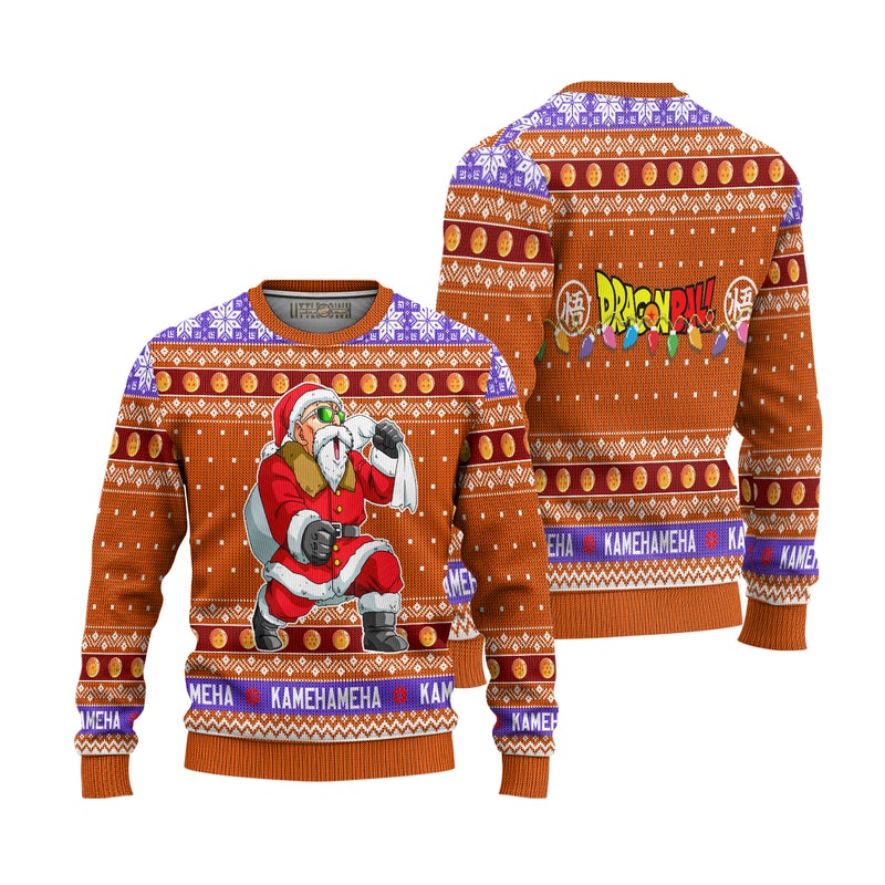 Master Roshi Dragon Ball Anime Ugly Christmas Sweater Xmas Gift Master Roshi Dragon Ball Anime Ugly Christmas Sweater Xmas Gift