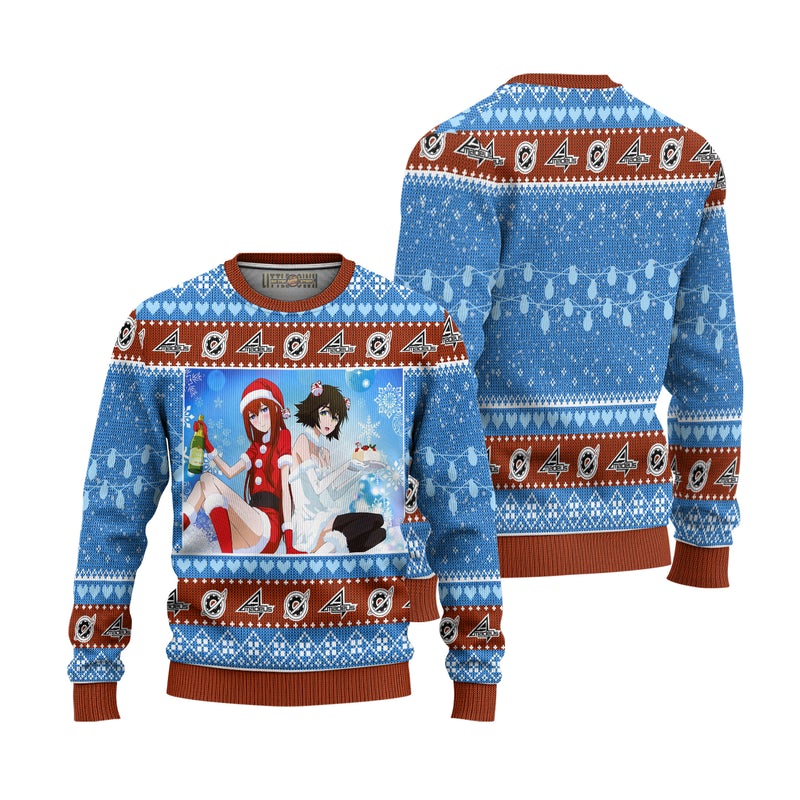 Mayuri x Kurisu Anime Ugly Christmas Sweater Custom Steins Gate Xmas Gift Mayuri x Kurisu Anime Ugly Christmas Sweater Custom Steins Gate Xmas Gift
