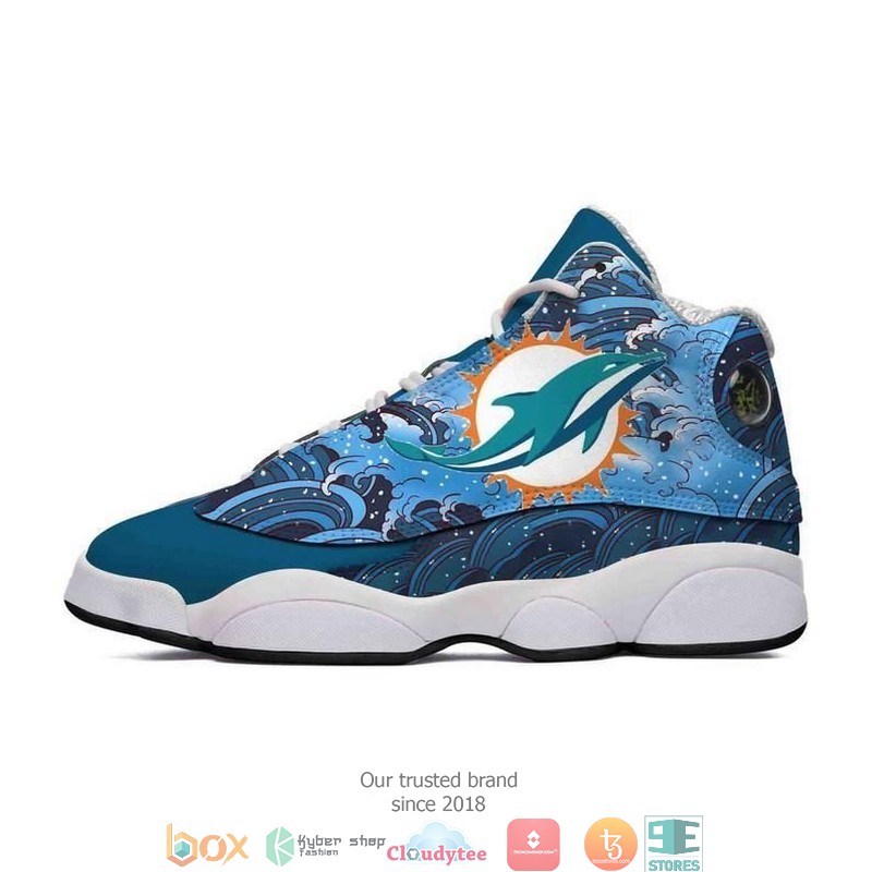 Miami Dolphins Ocean Nfl Colorful Air Jordan 13 Sneaker Shoes Miami Dolphins Ocean Nfl Colorful Air Jordan 13 Sneaker Shoes