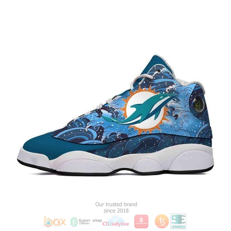 Miami Dolphins Ocean Nfl Colorful Logo Air Jordan 13 Shoes Miami Dolphins Ocean Nfl Colorful Logo Air Jordan 13 Shoes
