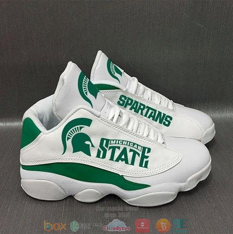 Michigan State Spartans Football Ncaaf Teams Big Logo Air Jordan 13 Sneaker Shoes Michigan State Spartans Football Ncaaf Teams Big Logo Air Jordan 13 Sneaker Shoes