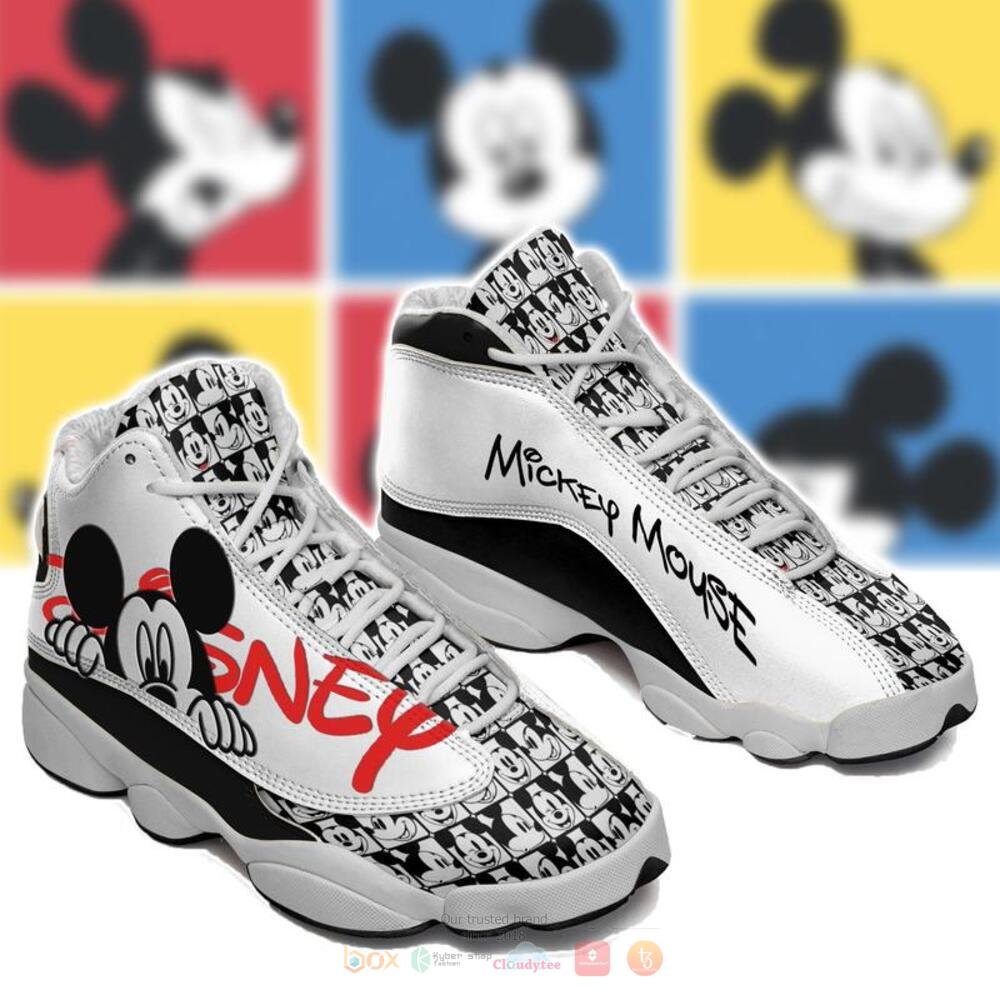 Mickey Mouse Black White Air Jordan 13 Shoes Mickey Mouse Black White Air Jordan 13 Shoes