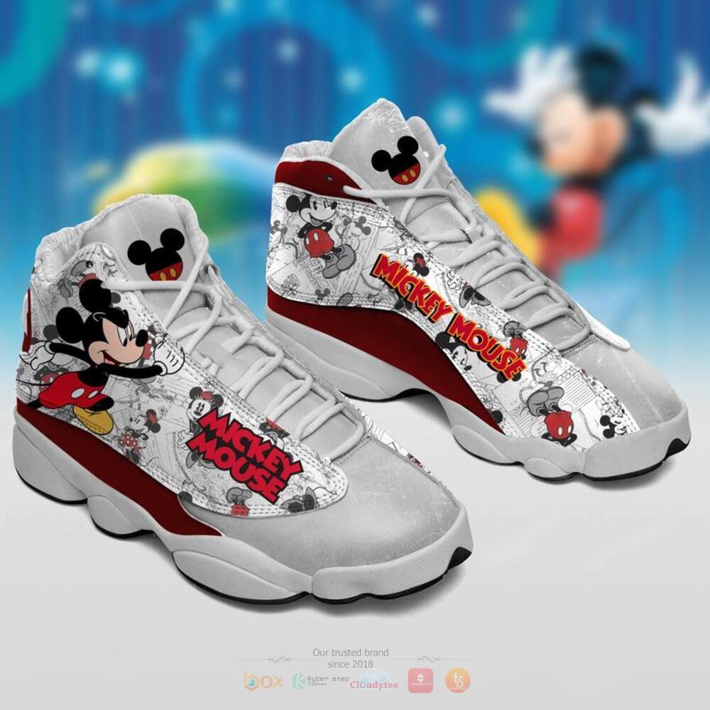 Mickey Mouse Grey Red Air Jordan 13 Shoes Mickey Mouse Grey Red Air Jordan 13 Shoes