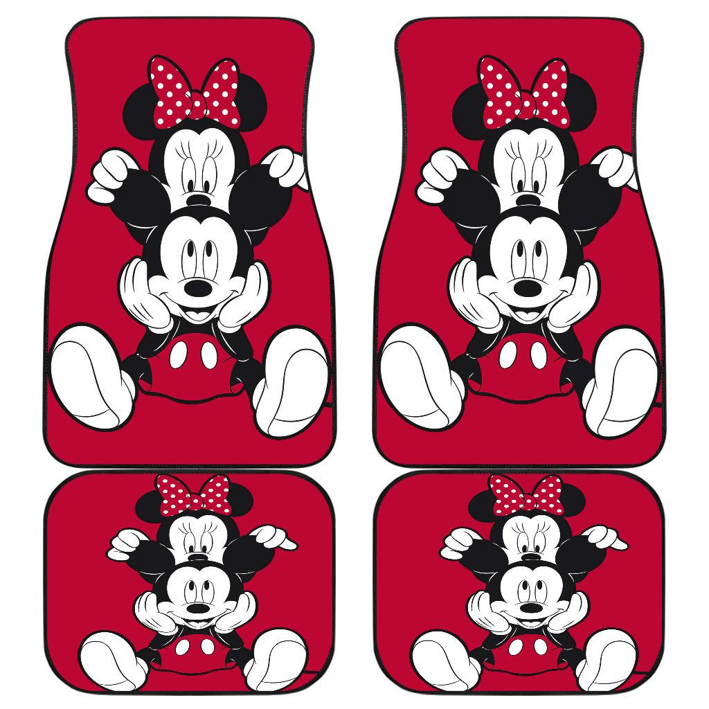 Mickey and Minnie Black Car Floor Mats Disney Cartoon H042220 Mickey and Minnie Black Car Floor Mats Disney Cartoon H042220