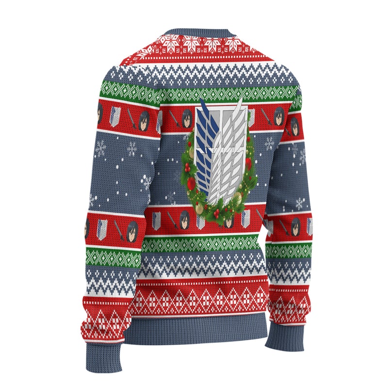 Mikasa-Ackerman-Attack-on-Titan-Anime-Ugly-Christmas-Sweater-Xmas-Gift-1