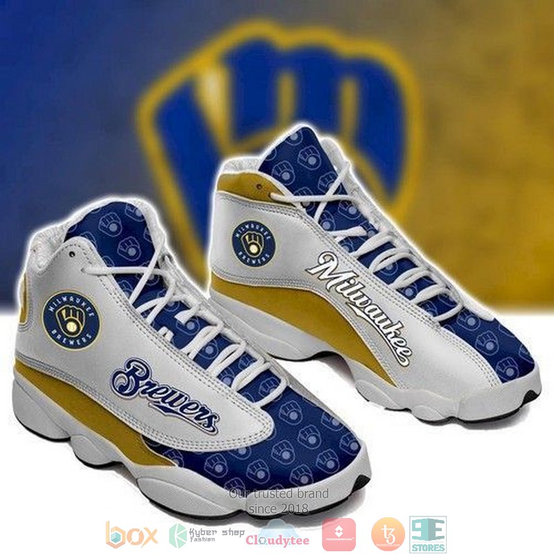 Milwaukee Brewers Mlb Football Team Big Logo 10 Gift Air Jordan 13 Sneaker Shoes Milwaukee Brewers Mlb Football Team Big Logo 10 Gift Air Jordan 13 Sneaker Shoes