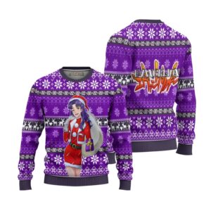 Misato Katsuragi Anime Ugly Christmas Sweater Custom Neon Genesis Evangelion Xmas Gift