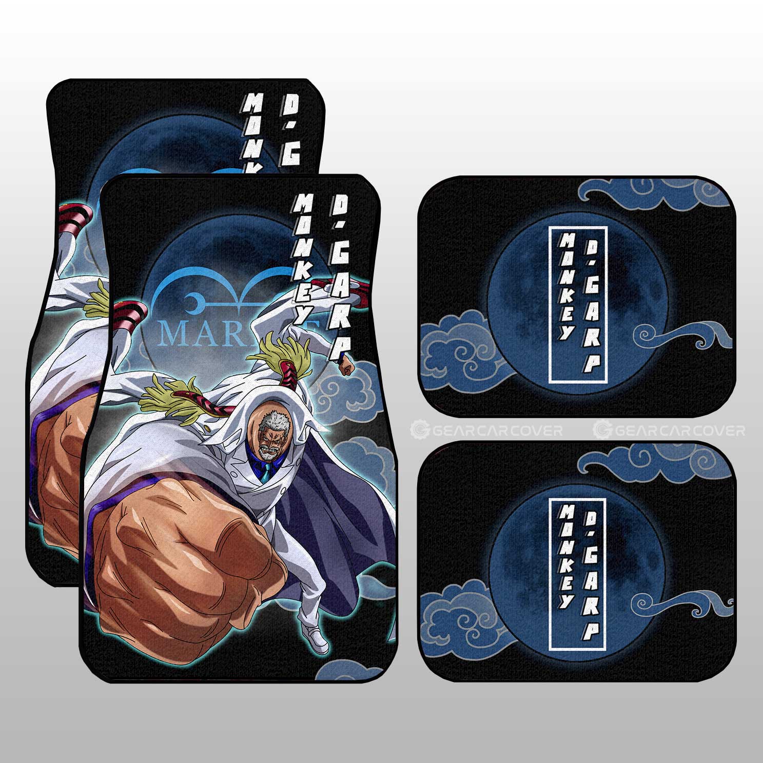 Monkey D. Garp Car Floor Mats Custom One Piece Anime Car Accessories Gifts For Anime Fans Monkey D. Garp Car Floor Mats Custom One Piece Anime Car Accessories Gifts For Anime Fans