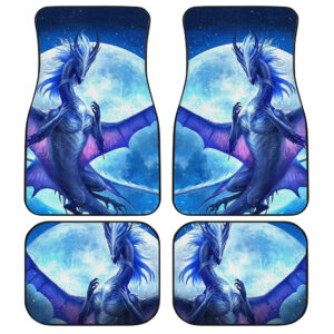 Moonlight Dragon Car Floor Mats Custom Mythical Creature Car Accessories