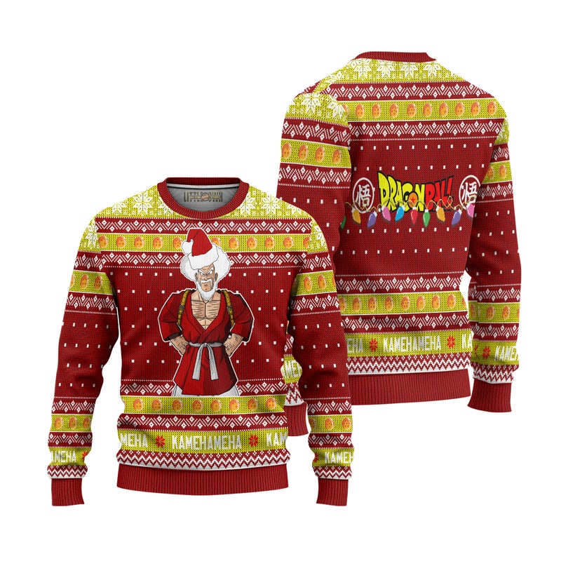 Mr Satan Dragon Ball Anime Ugly Christmas Sweater Xmas Gift Mr Satan Dragon Ball Anime Ugly Christmas Sweater Xmas Gift