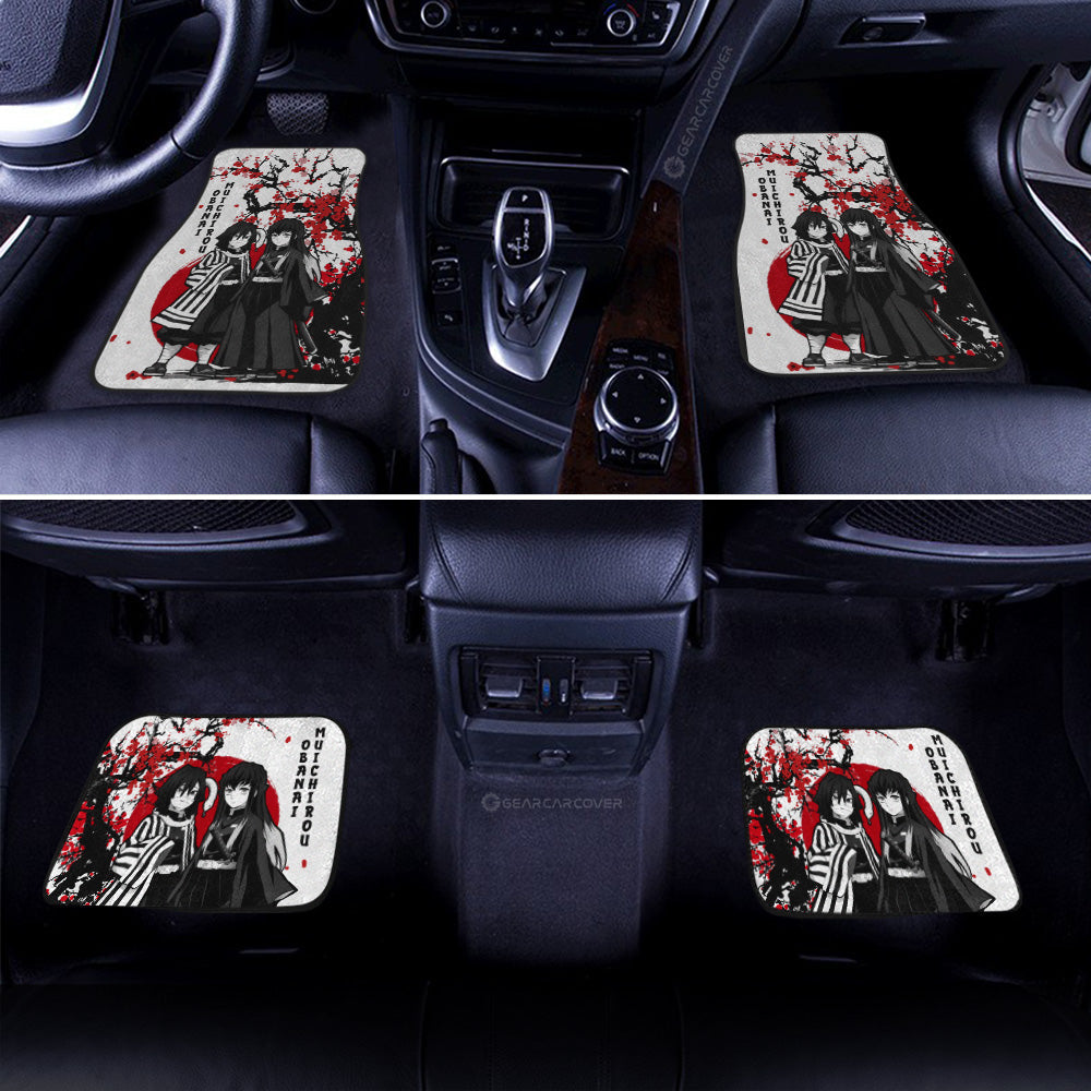 Muichiro-And-Obanai-Car-Floor-Mats-Custom-Japan-Style-Demon-Slayer-Gifts-For-Fans-2